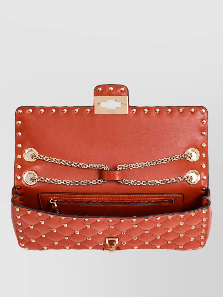 Valentino Garavani Rockstud Spike Small Leather Clutch Bag