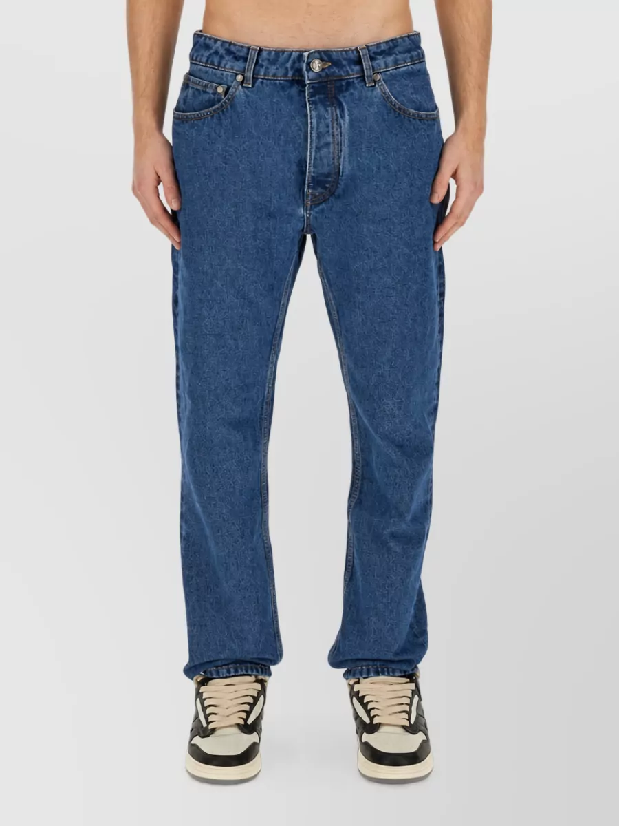 Palm Angels Straight Leg Denim Jeans