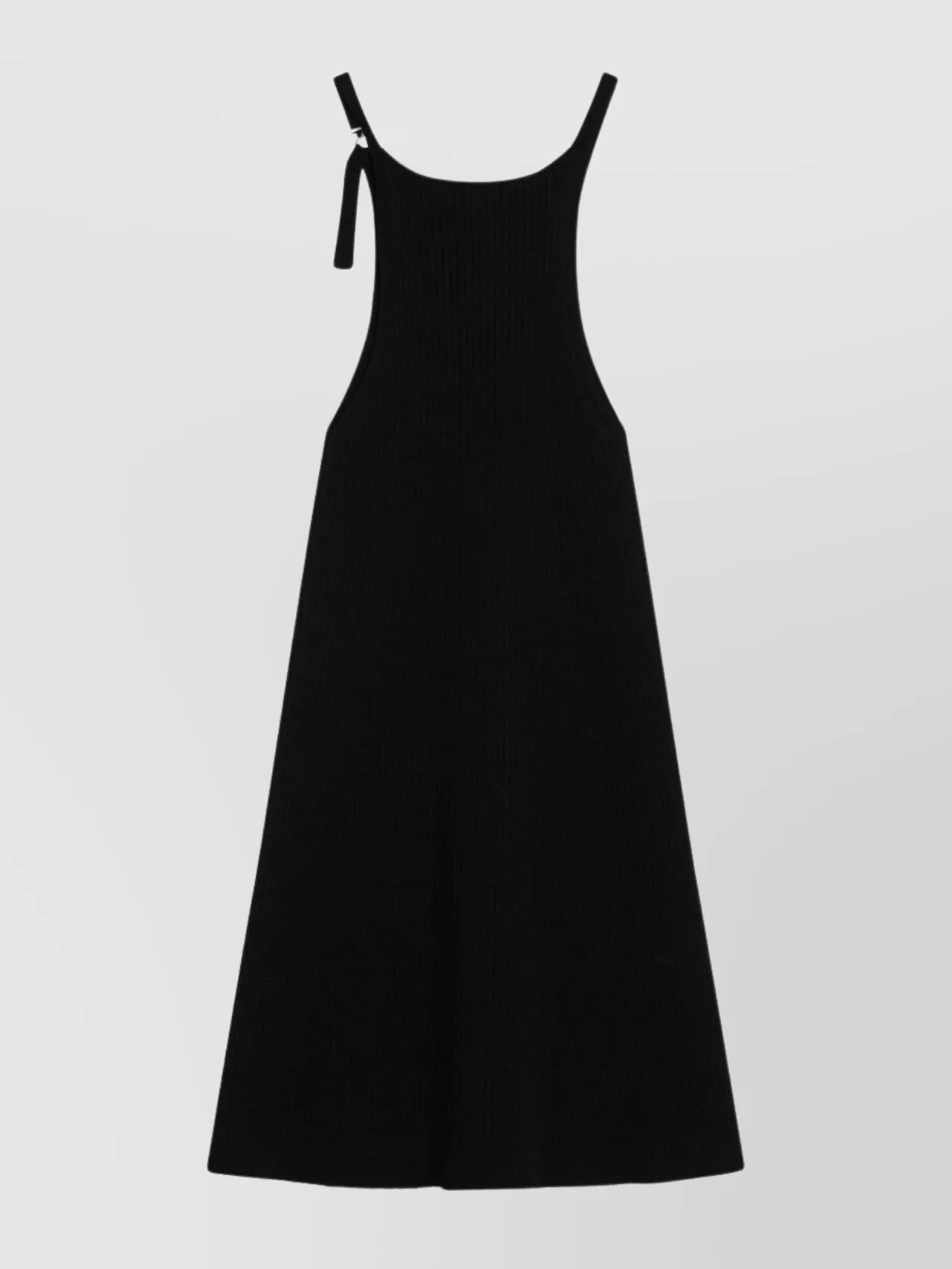 Courrèges Mini Dress With Ribbed Texture And Adjustable Strap In Black