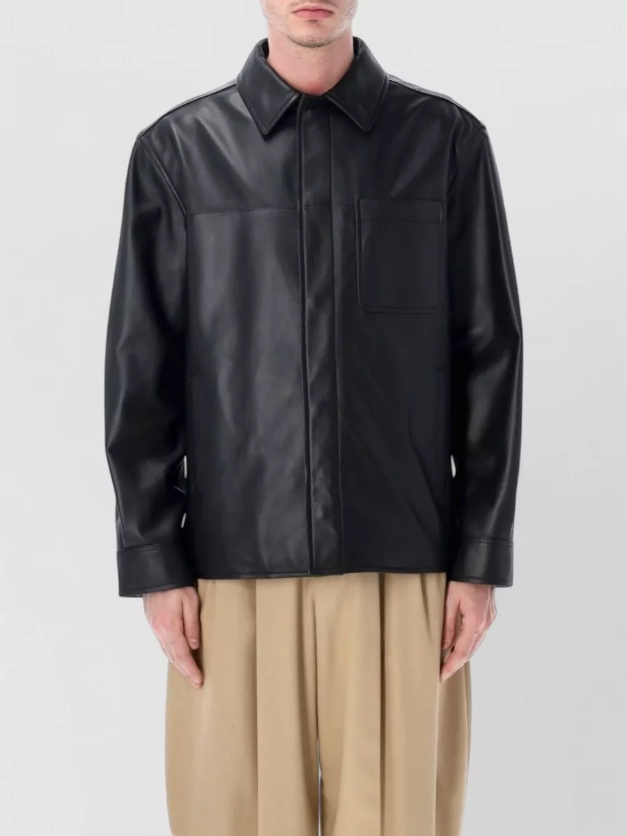 Loewe leather relaxed-fit shirt jacket