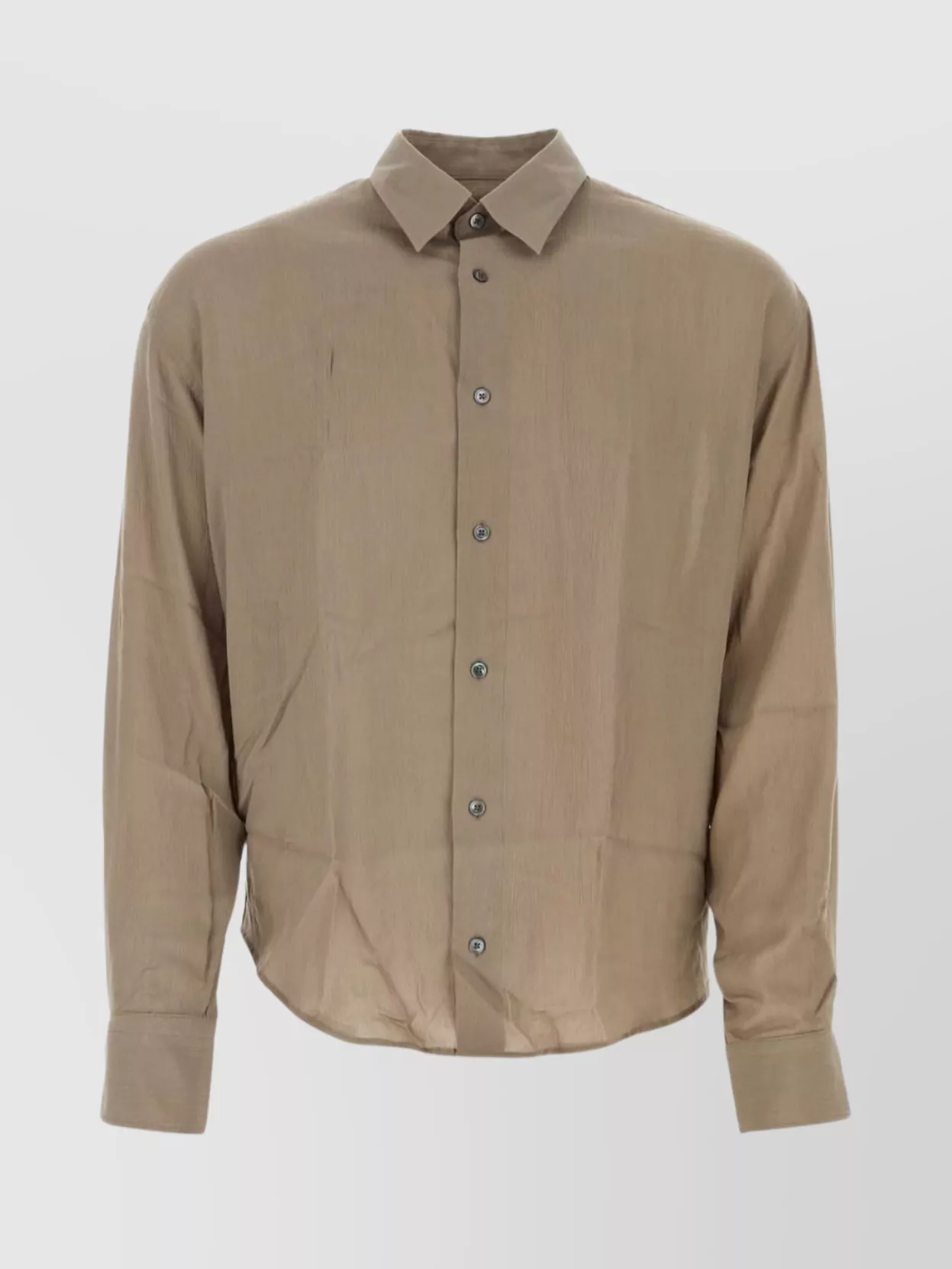 Shop Ami Alexandre Mattiussi Viscose Shirt Cuffed Sleeves