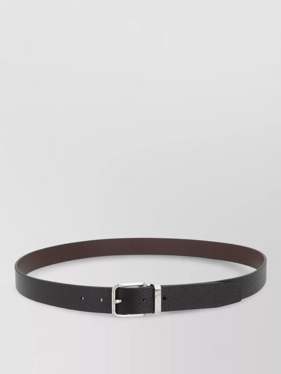 Boss leather reversible belt