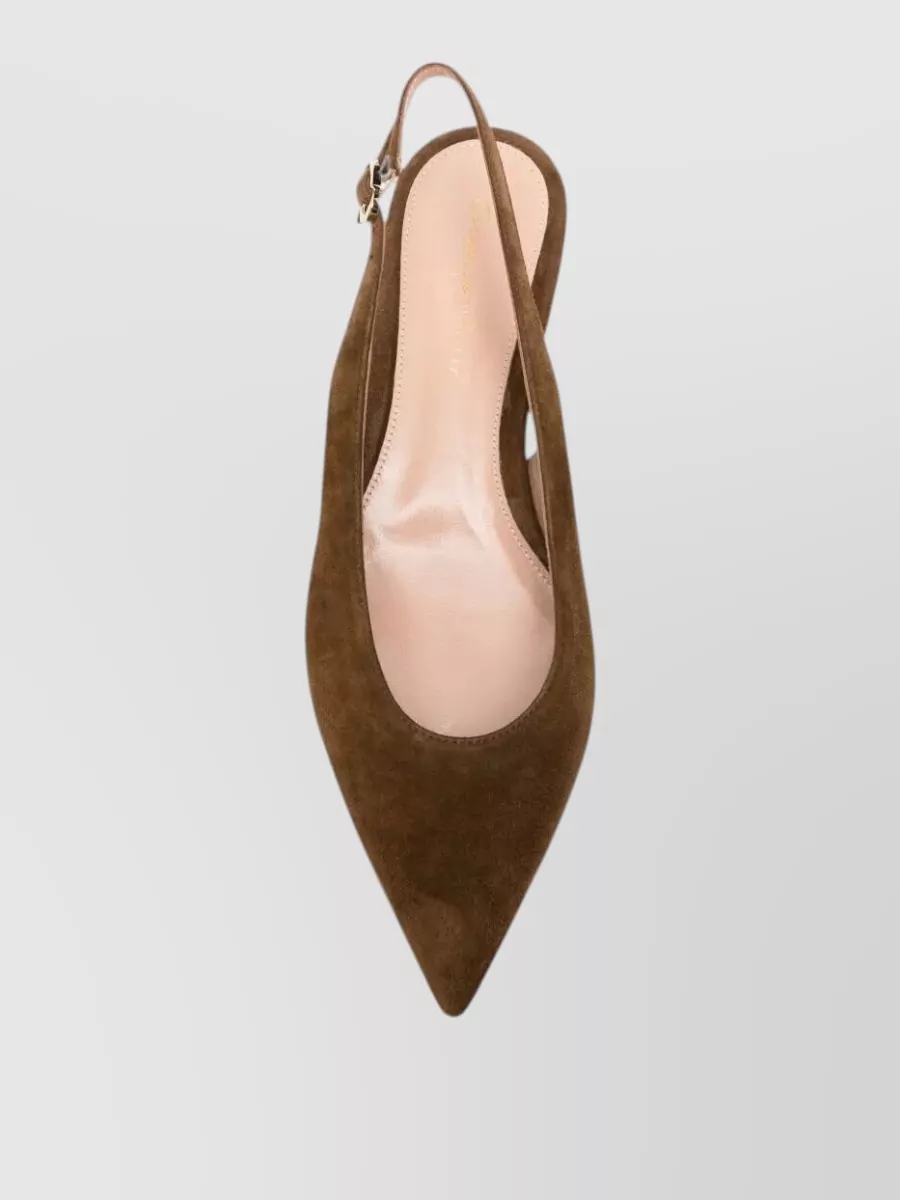 Gianvito Rossi Suede Leather Slingback Mules