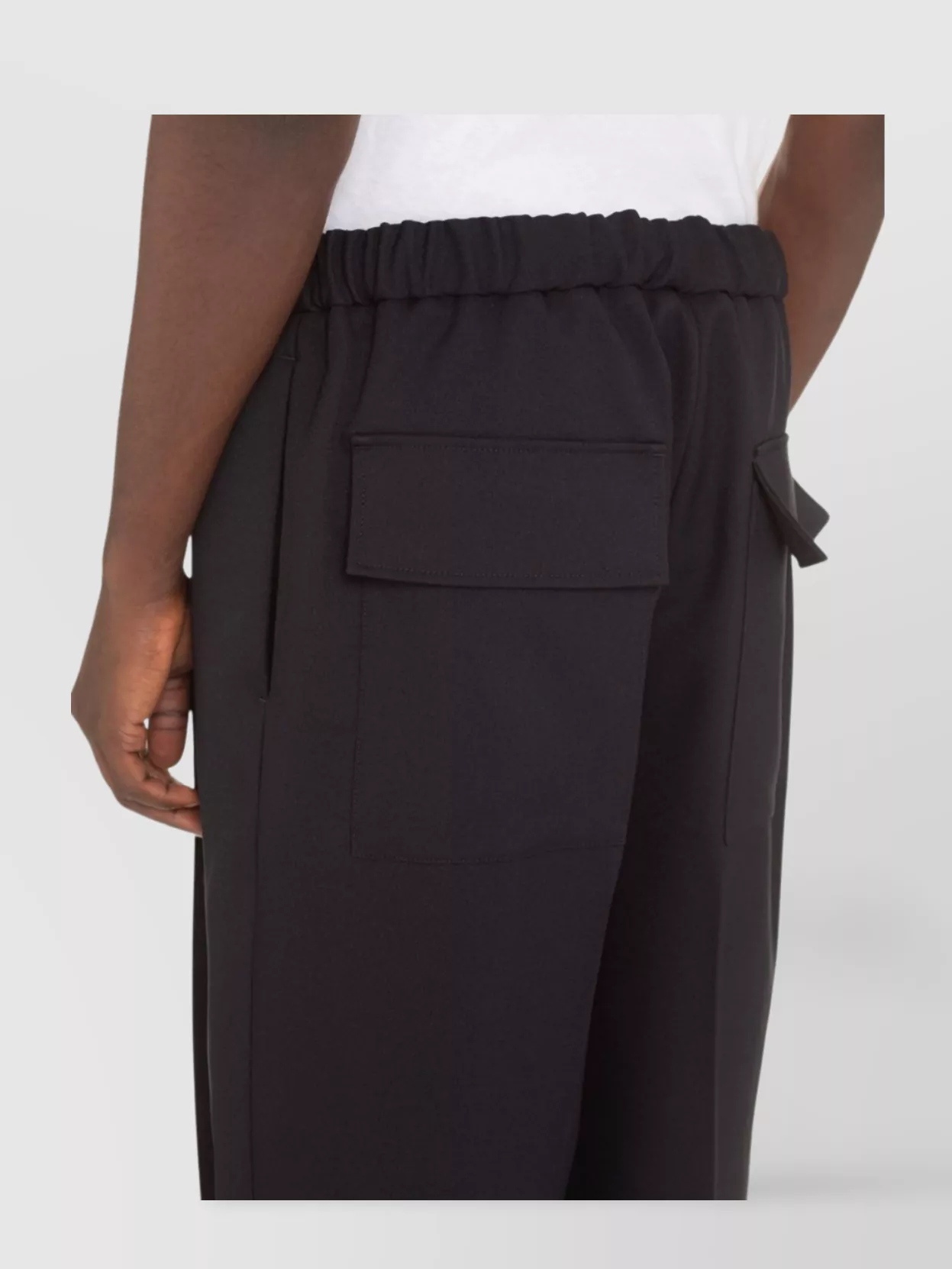 Jil Sander Elastic Waistband Cropped Trousers With Flap Pockets
