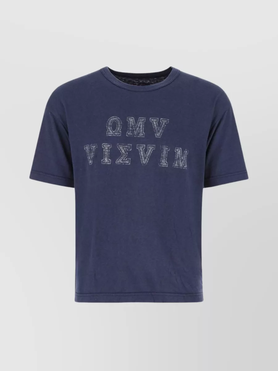 Shop Visvim Alumni Crew Neck Graphic T-shirt In Blue