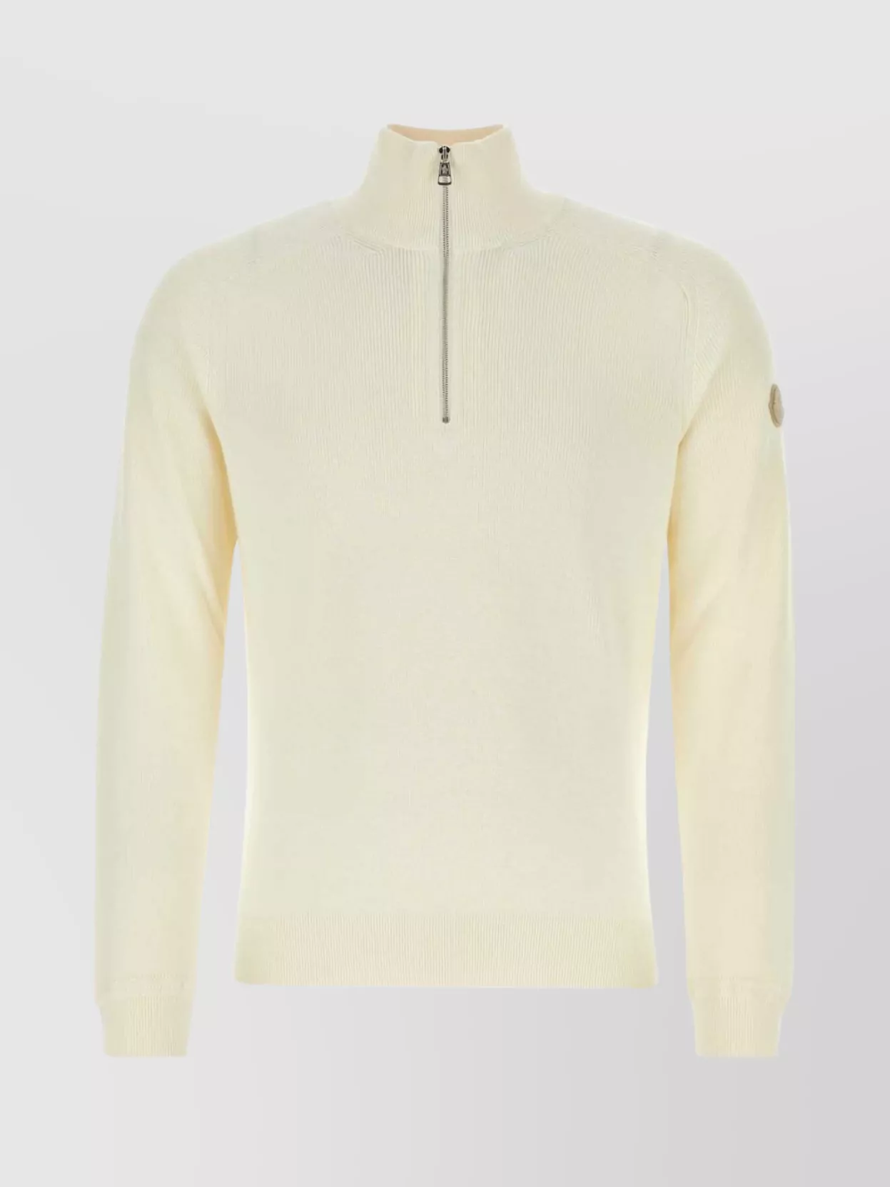 Shop Moncler Stand Collar Cotton Blend Sweater