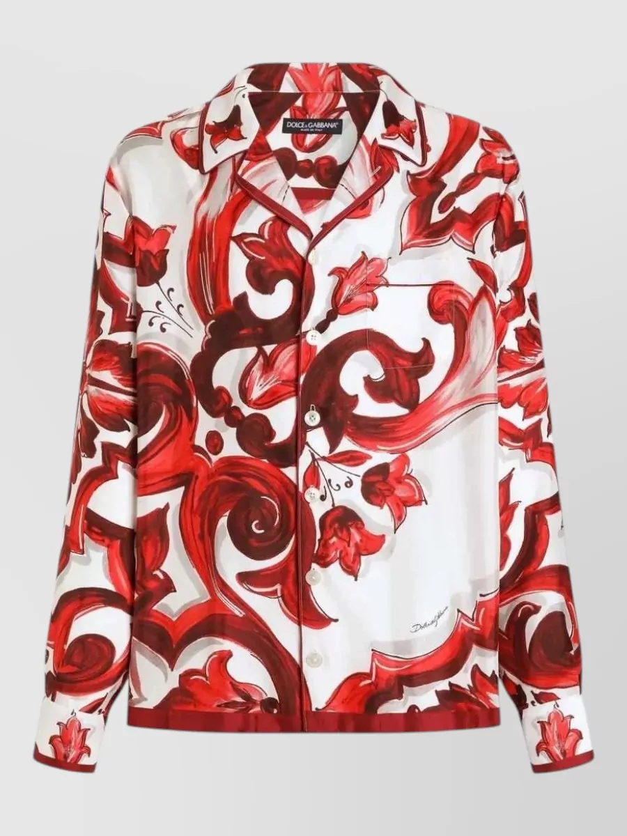 Dolce&Gabbana silk printed long-sleeve shirt