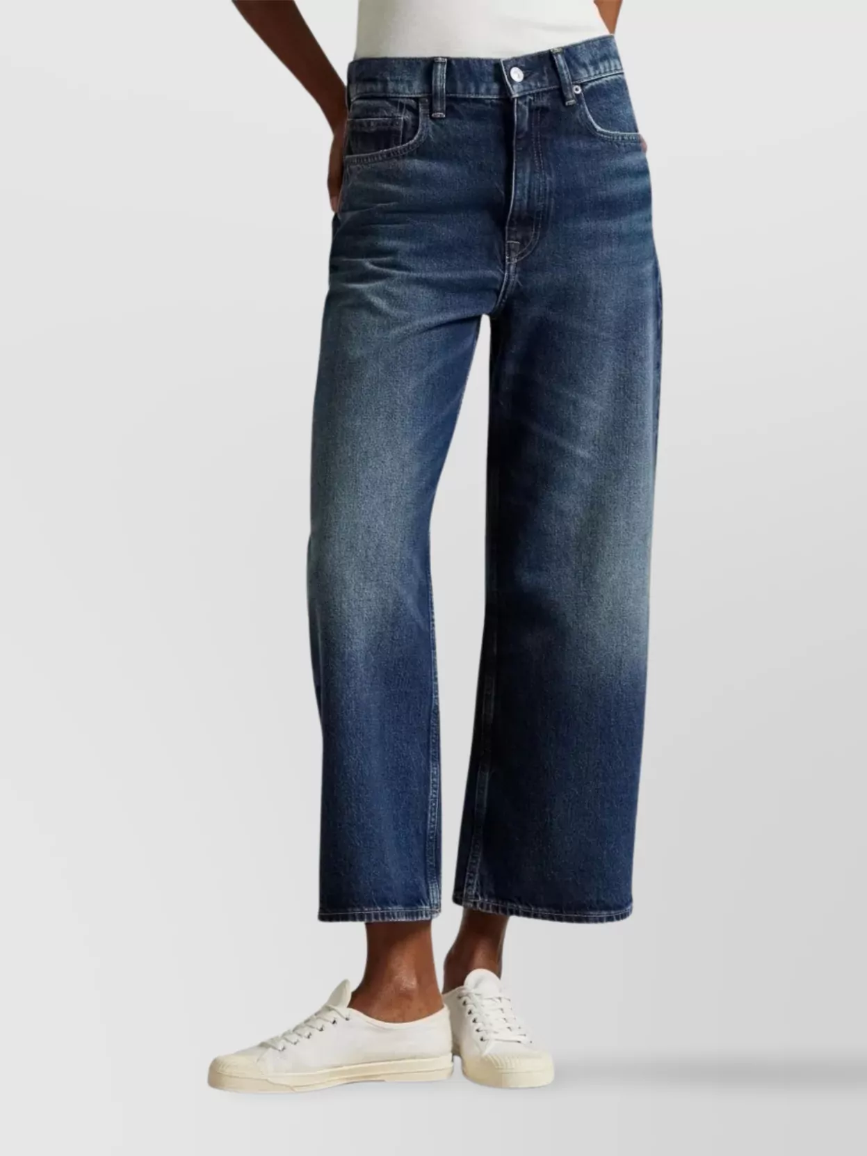 Ralph Lauren Wide Leg Ankle Trousers With Belt Loops