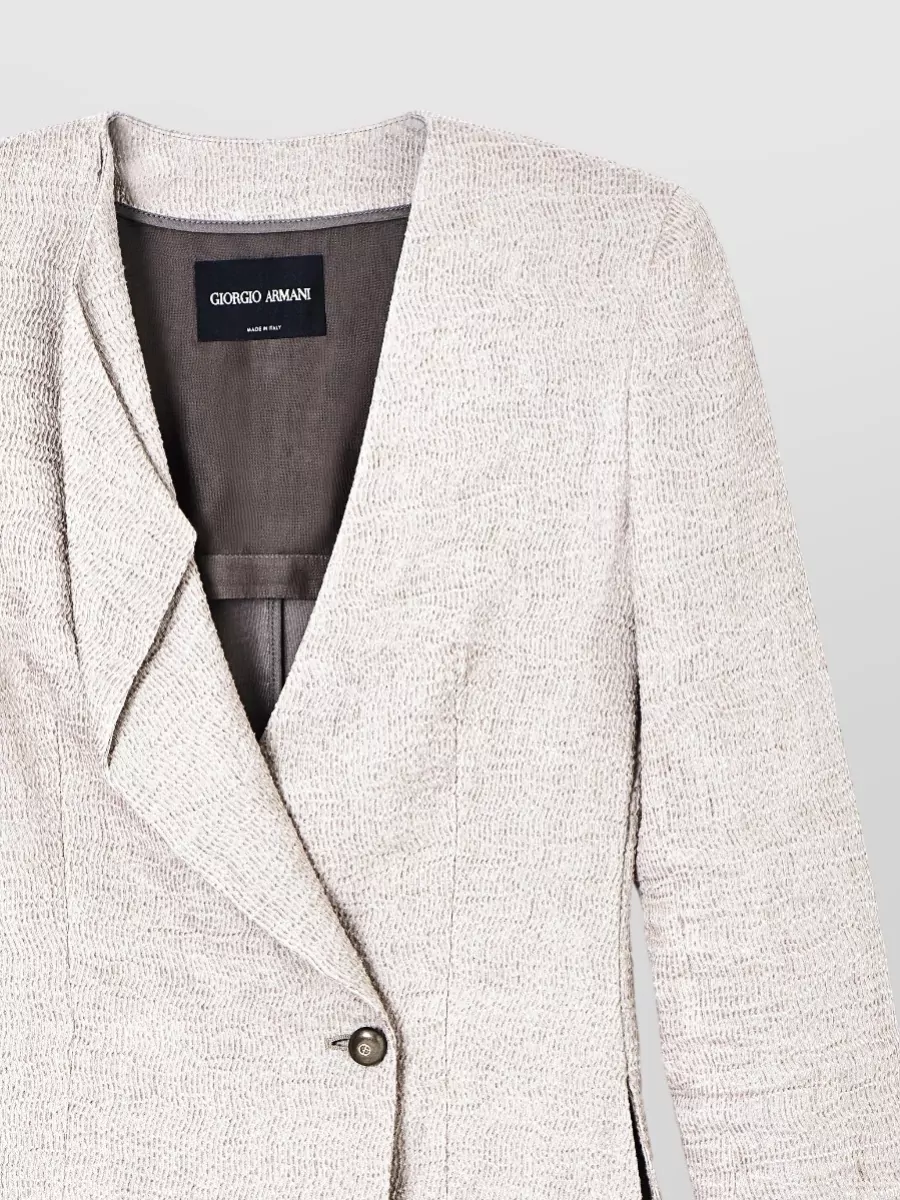 Giorgio Armani Textured Jacket Long Sleeves Notched Lapel