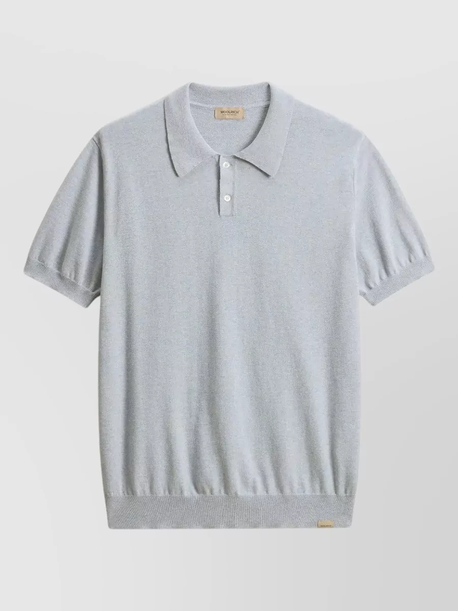 Woolrich cotton ribbed short-sleeve polo shirt