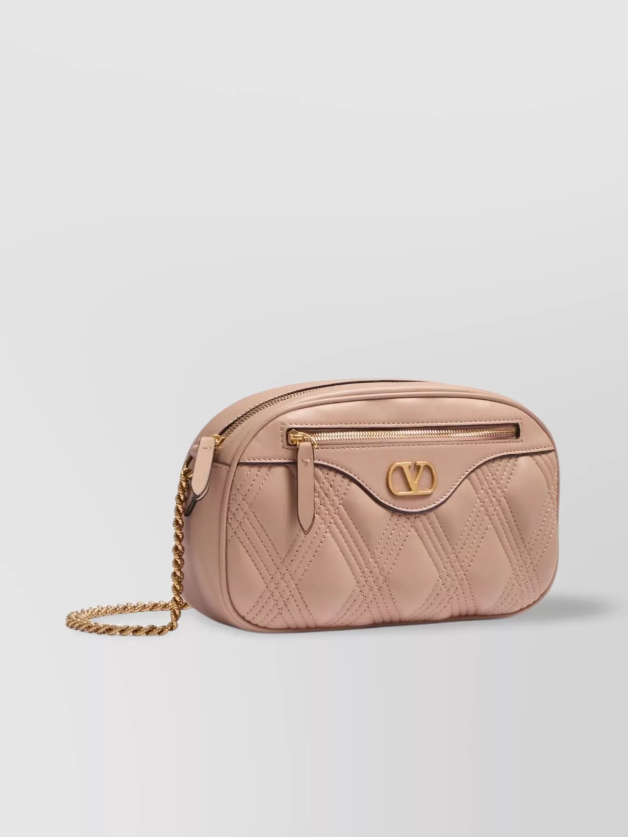 Valentino Quilted Leather Camera Bag With Chain Strap