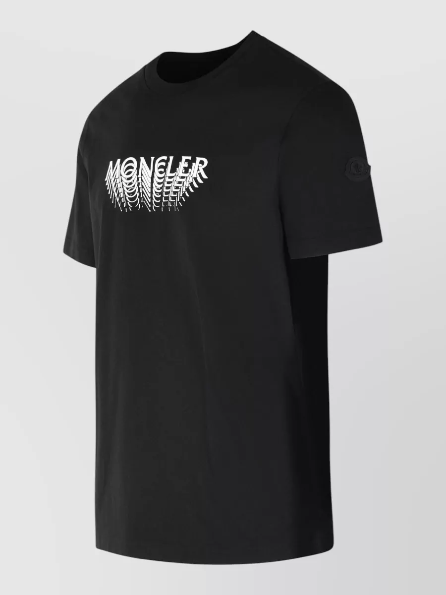 Moncler Cotton Crew Neck T Shirt Graphic Print