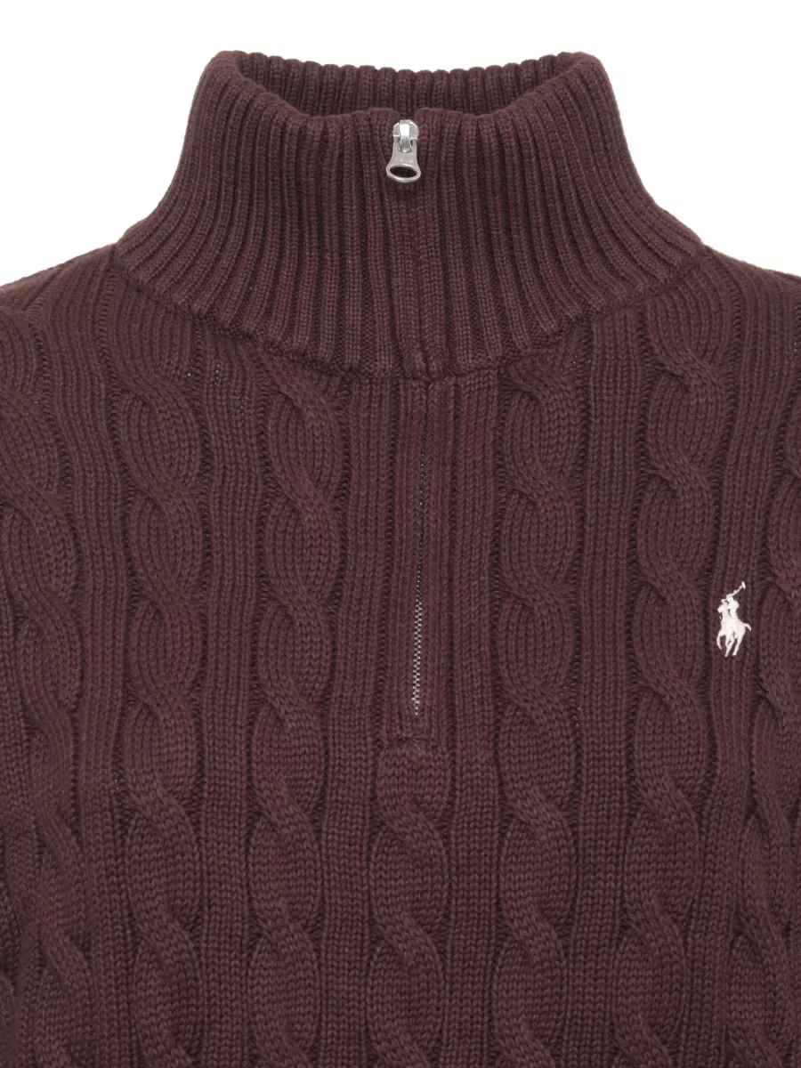 Ralph Lauren Ribbed High Collar Cotton Jumper