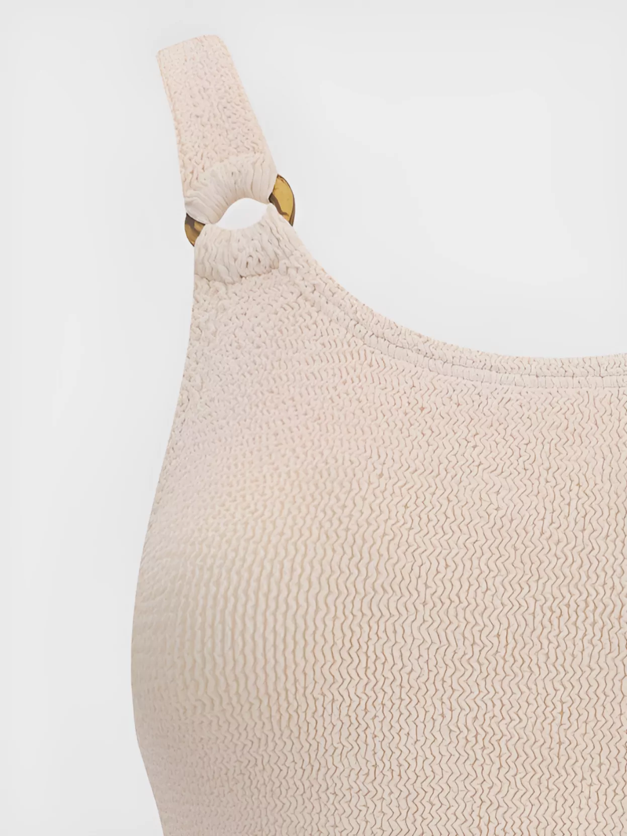 Hunza G One-Piece Swimsuit With Tortoiseshell Ring Detailing