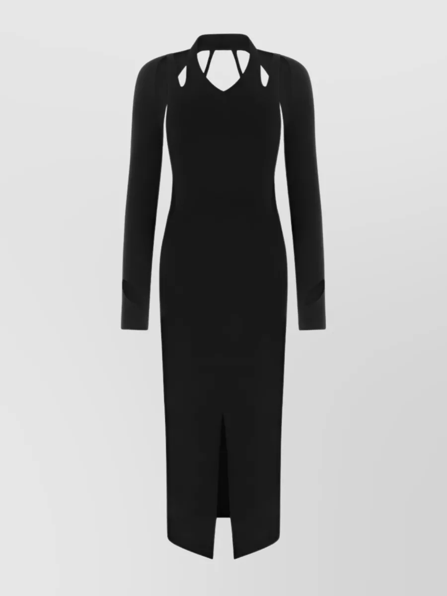 Shop Dion Lee Cut-out Detail Knit Midi Dress In Black