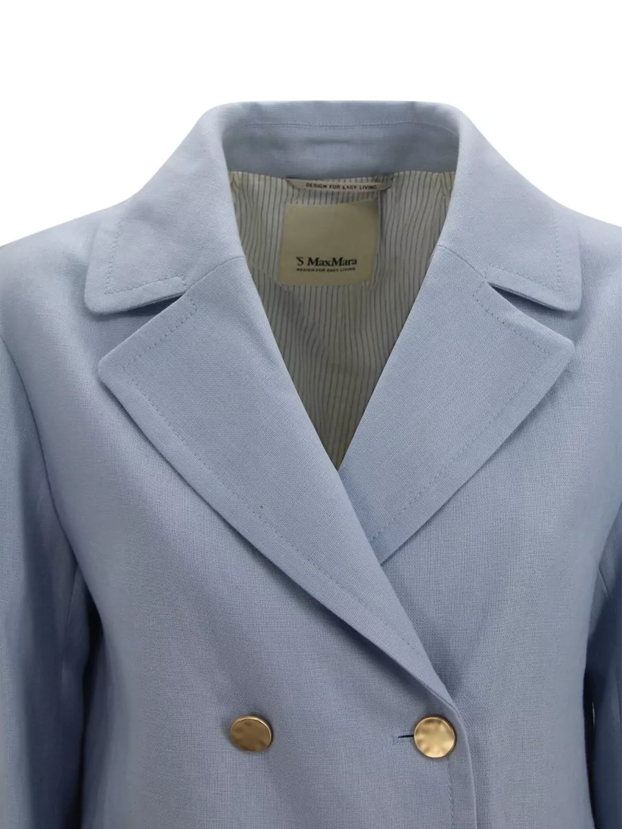 S Max Mara Linen Double-Breasted Jacket