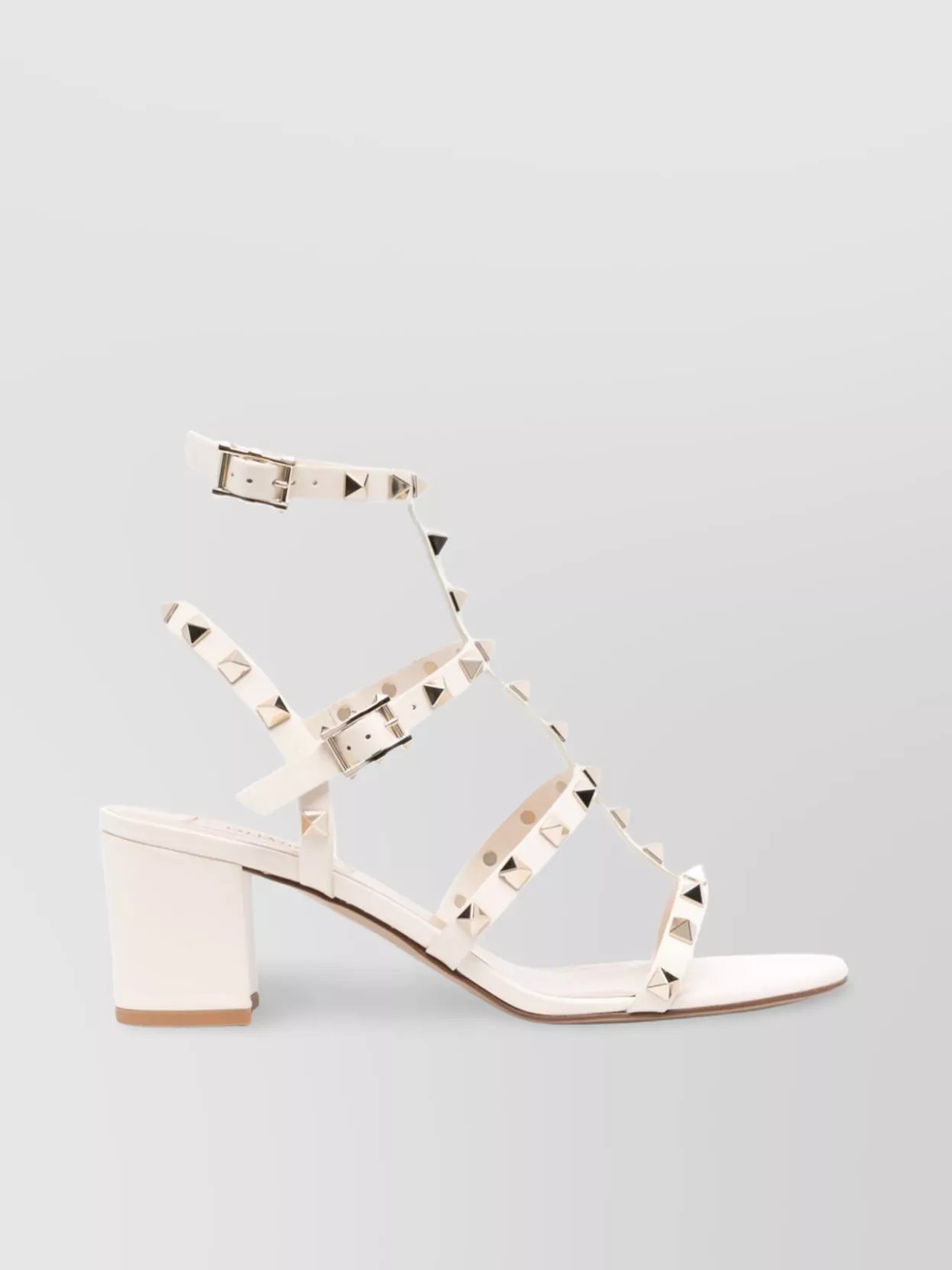 Valentino Garavani Studded Leather Block Heel Sandals