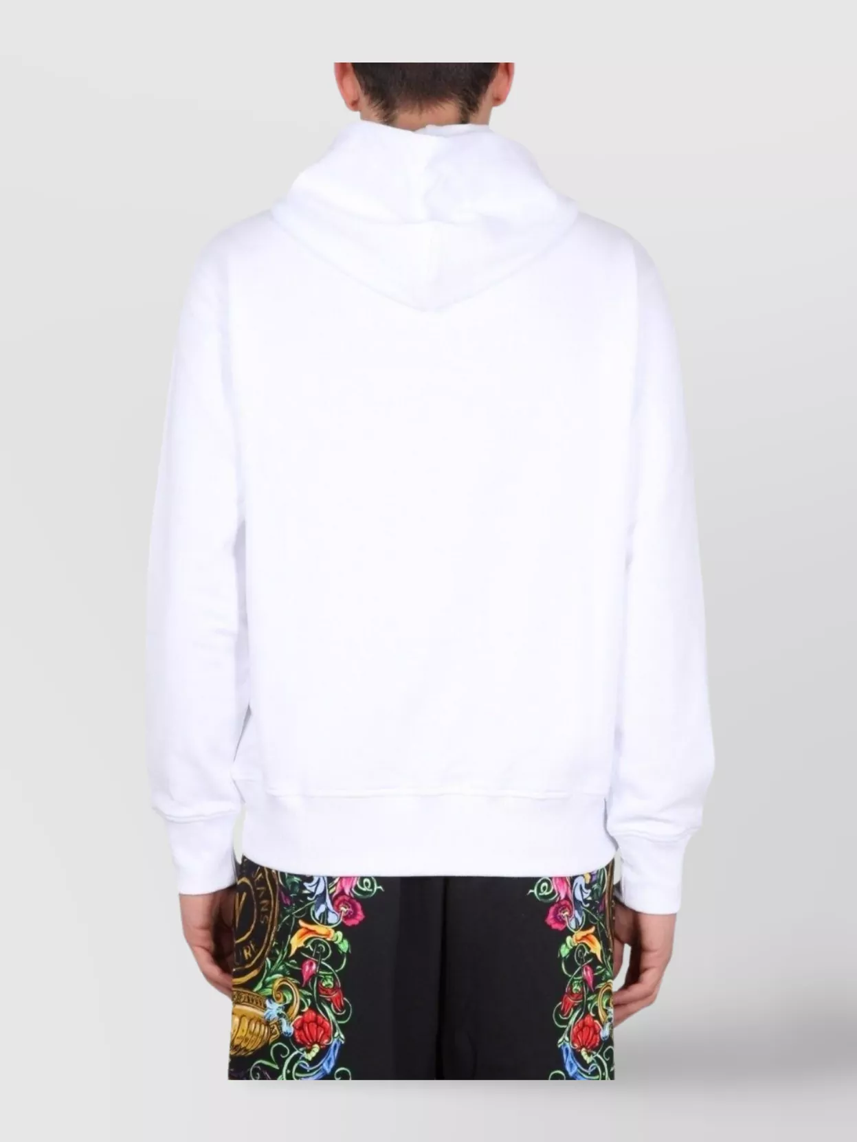 Shop Versace Jeans Couture Logo Print Hooded Sweatshirt