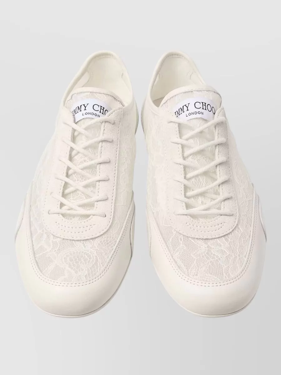 Jimmy Choo Leather Lace-Detail Low-Top Sneakers