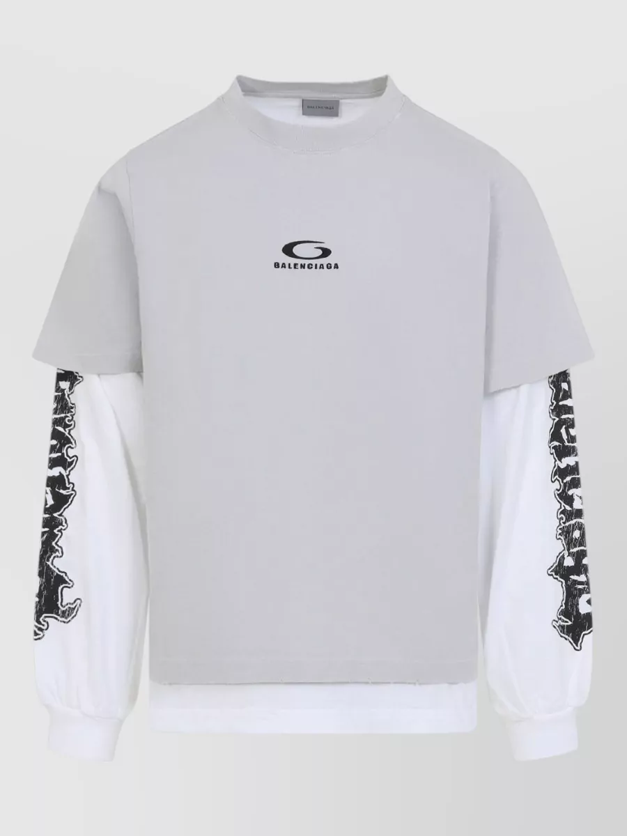 Balenciaga Hybrid Double-Layer Cotton T-Shirt