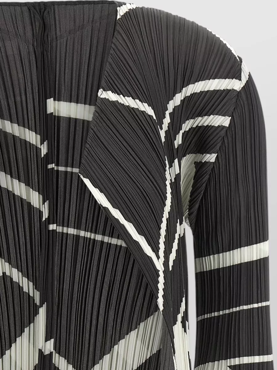 Pleats Please Issey Miyake Printed Draped Open-Front Blazer