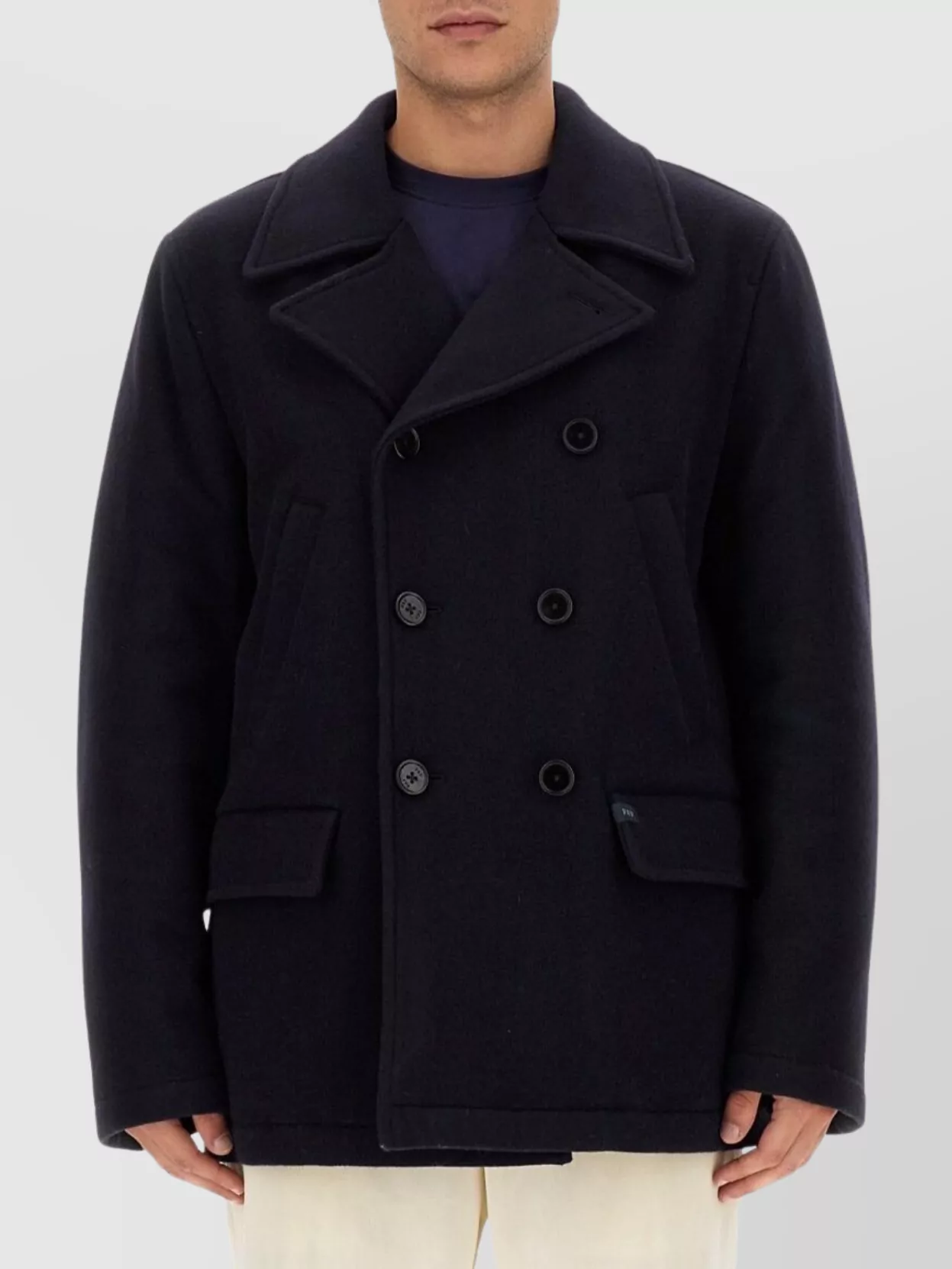 Fay Tailored Wool Coat With Double-Breasted Design