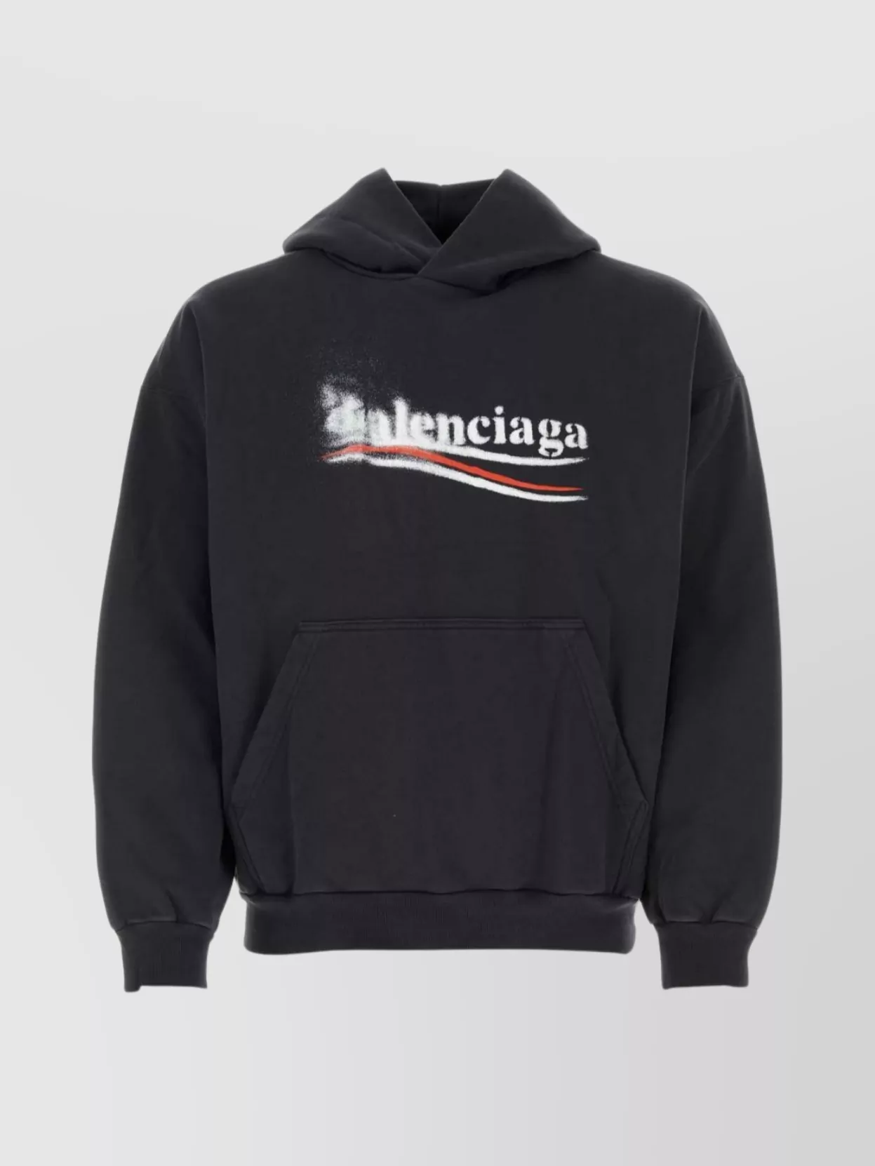 Shop Balenciaga Cotton Sweatshirt With Hood And Front Pocket