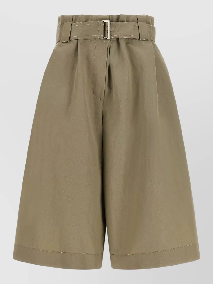 Brunello Cucinelli High-rise wide-leg belted knee-length shorts