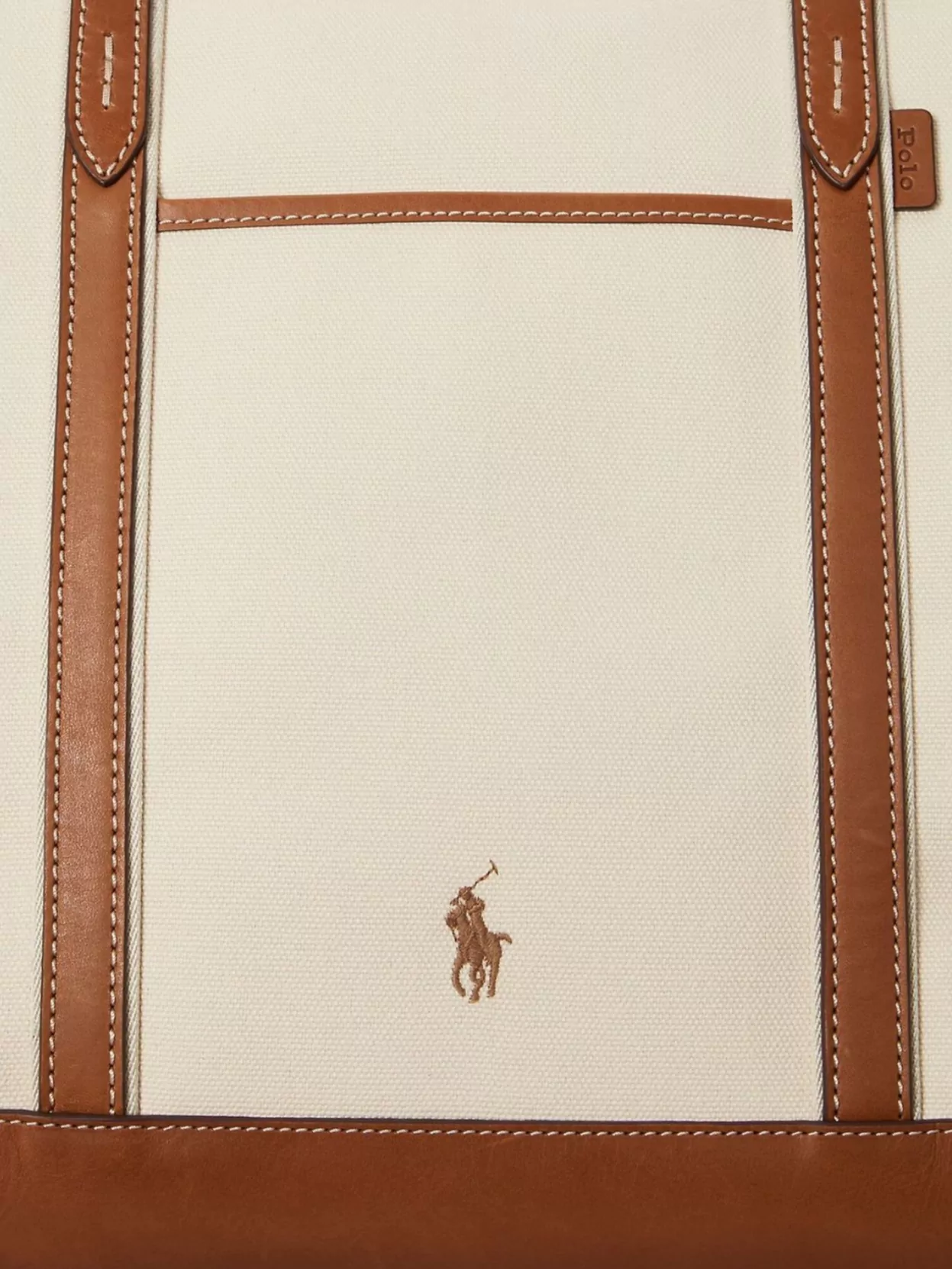 Polo Ralph Lauren Leather Trimmed Canvas Travel Shoulder Bag
