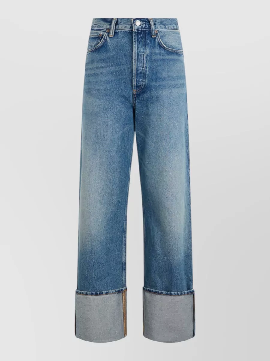Agolde cuffed straight leg jeans
