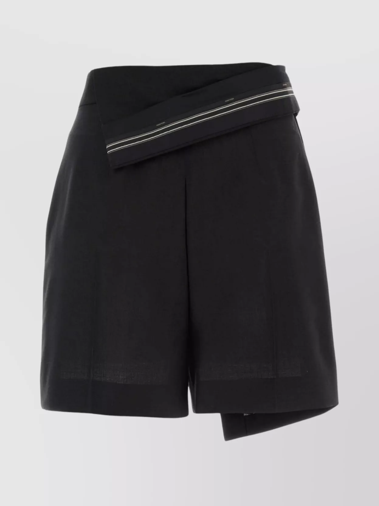 Shop Fendi Mohair Blend Shorts Waist Belted