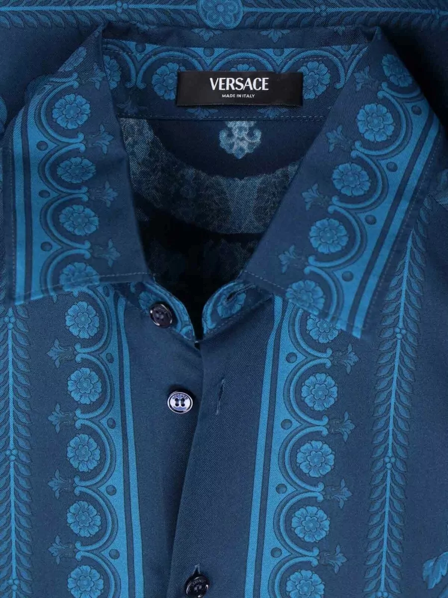 Versace Tailored Collar Shirt Long Sleeves Floral Pattern
