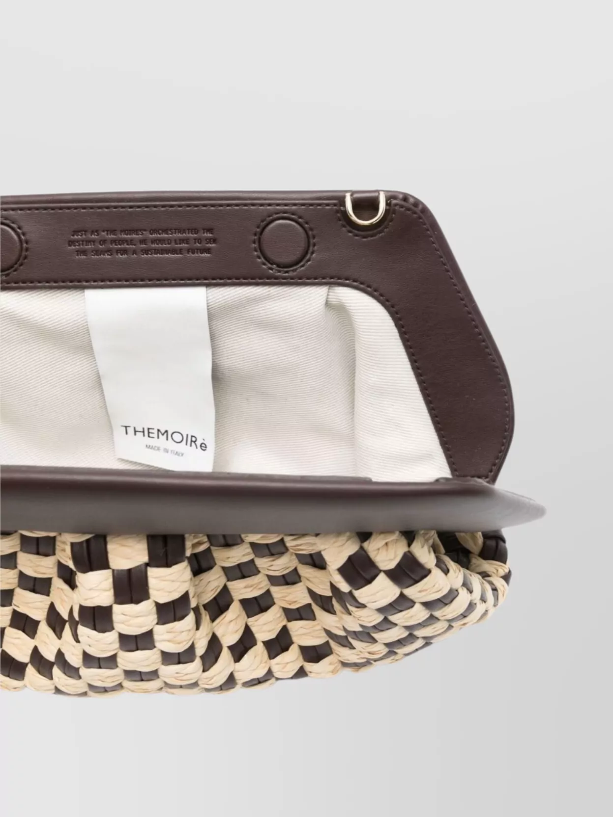 Themoirè Panel Shoulder Strap Clutch Woven Shape