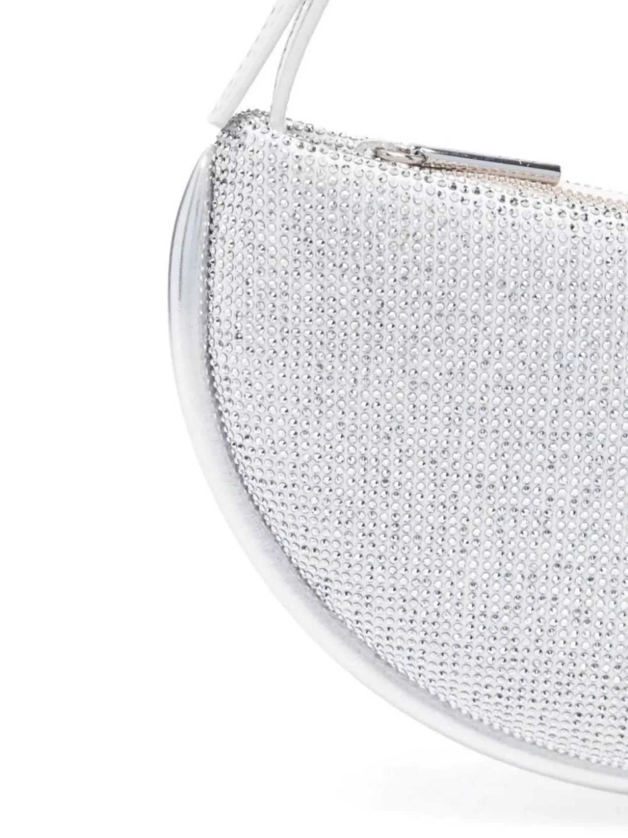 Themoiré Crystal Decorated Half-Moon Clutch Bag