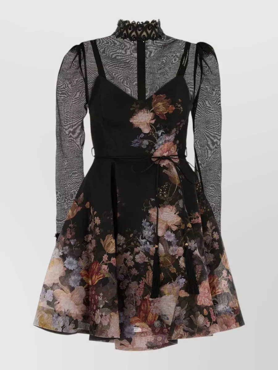 Zimmermann Printed Linen Silk Mini Dress