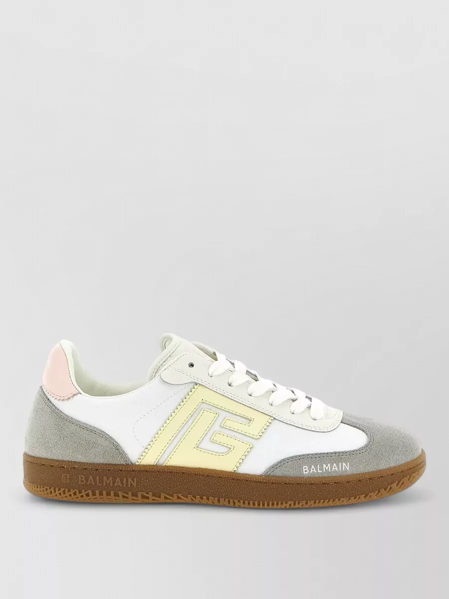 Balmain Swan Sneakers Contrast Panels Rubber Sole