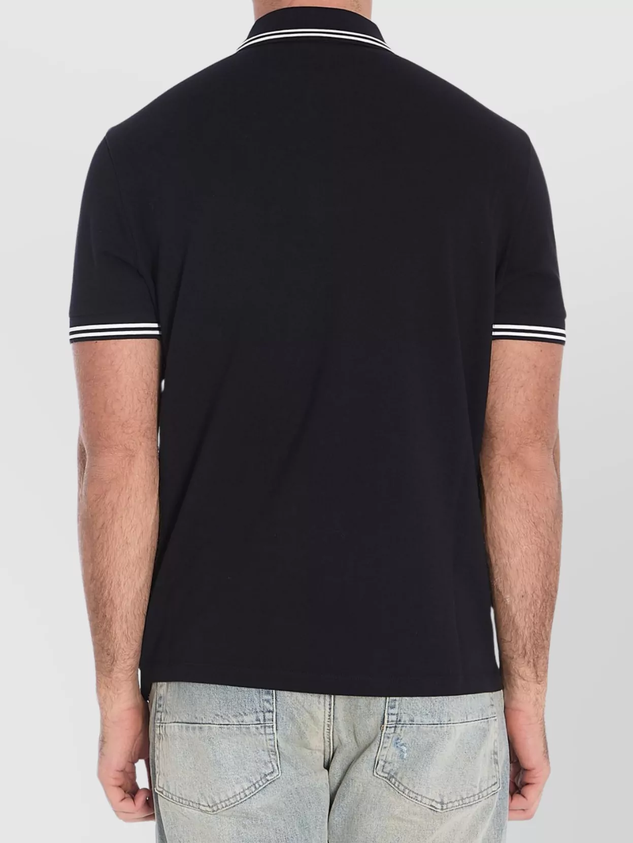 Moncler Striped Trim Polo Shirt