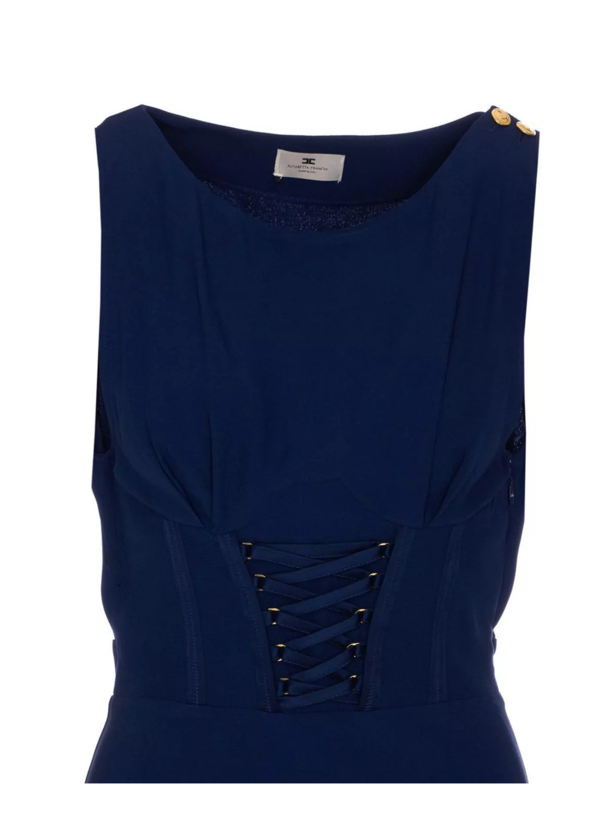 Elisabetta Franchi Lace-up Detail Bustier Midi Dress