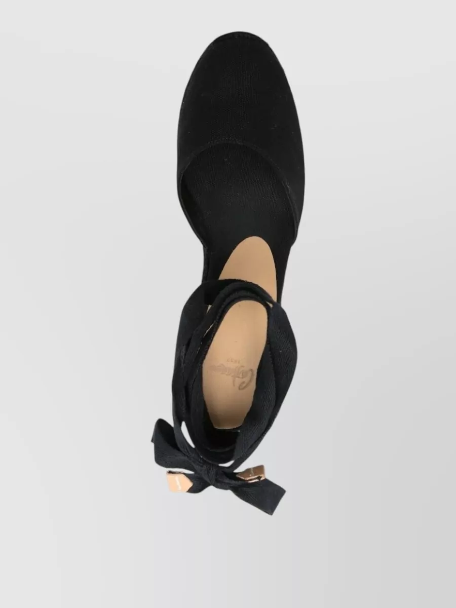 Castaner Espadrille Wedge Sandals Bow Detail Canvas