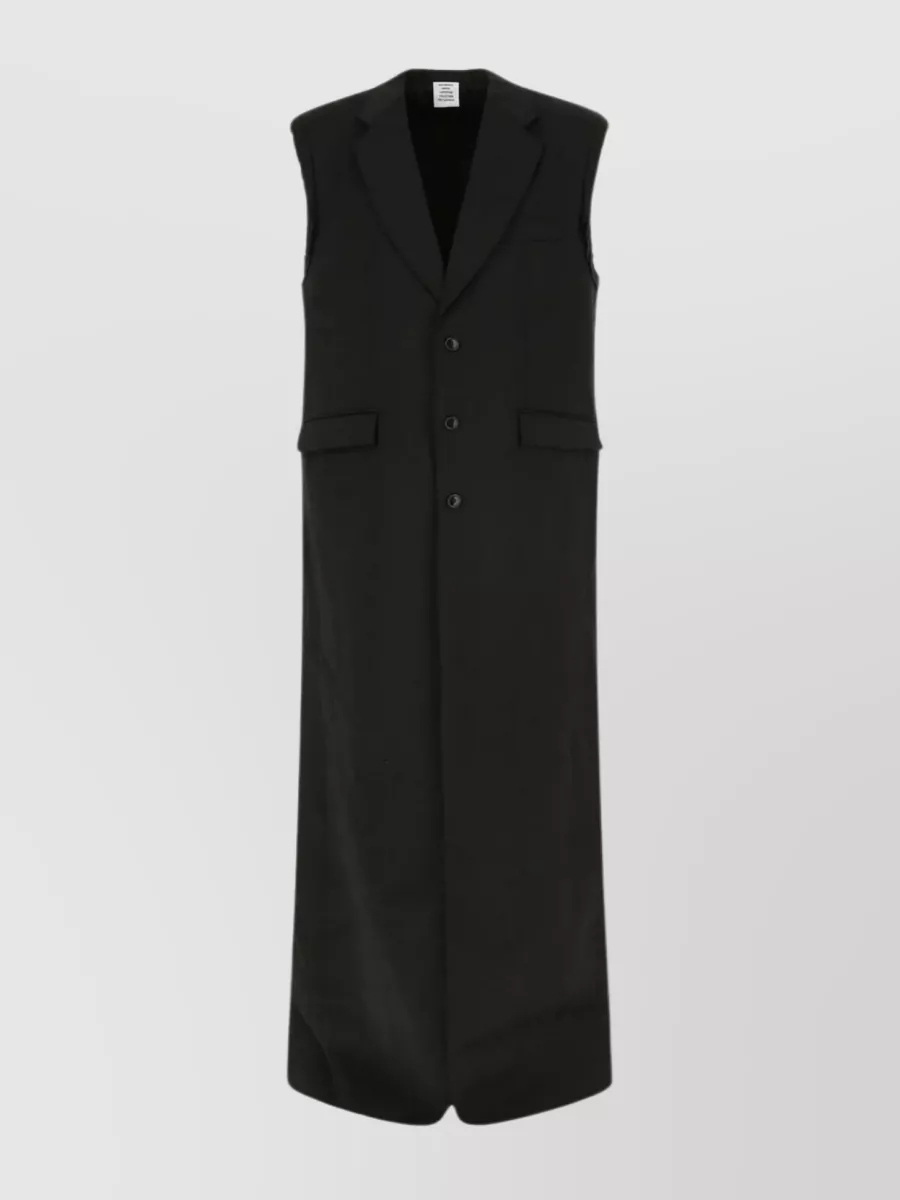 Shop Vetements Back Slit Tailored Wool Coat In Black