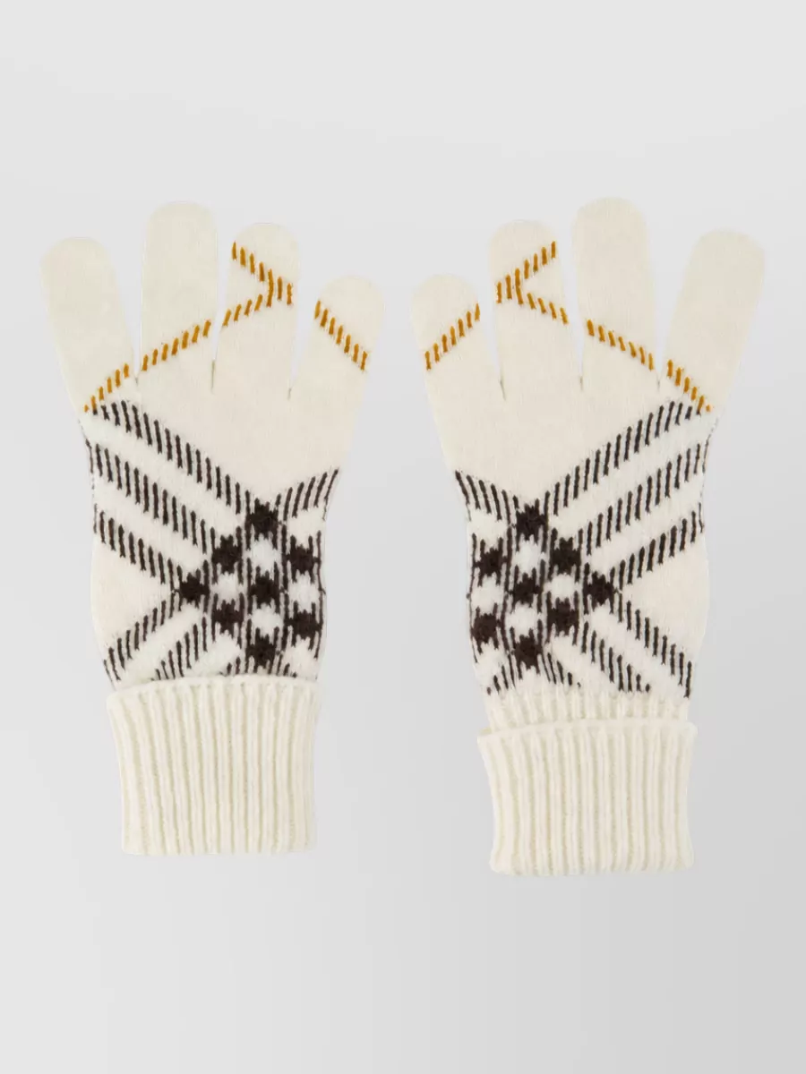 Burberry cashmere checked gloves