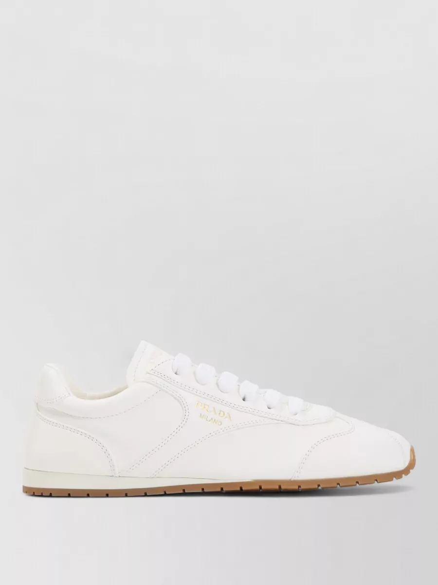Prada Low Top Sneakers Round Toe Rubber Sole