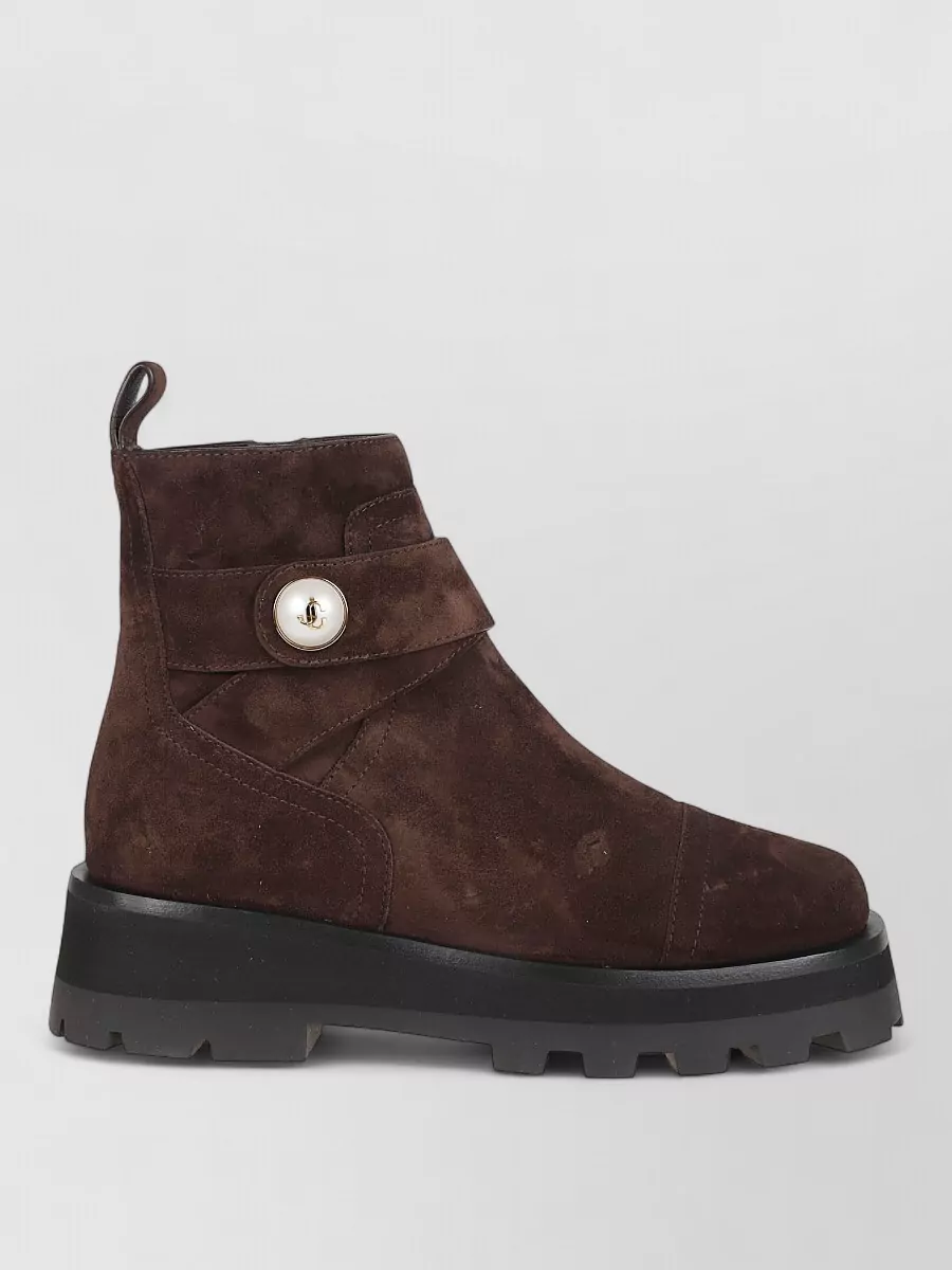 Jimmy Choo Meena Flat Ankle Boots Round Toe