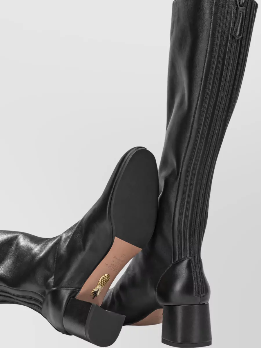 Aquazzura Calf Leather Saint Honore 50Mm Knee-High Boots