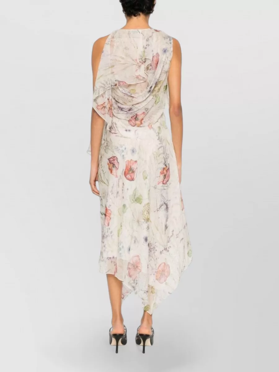 Alexander Mcqueen Knee Length Dress Asymmetric Hem Draped
