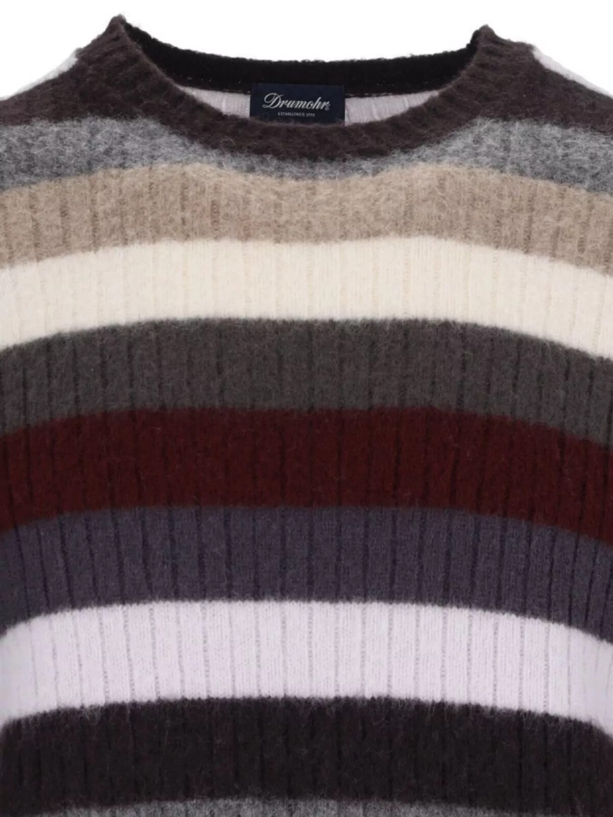 Drumohr Striped Sweater In Multicolor Wool Ribbed Design Striped