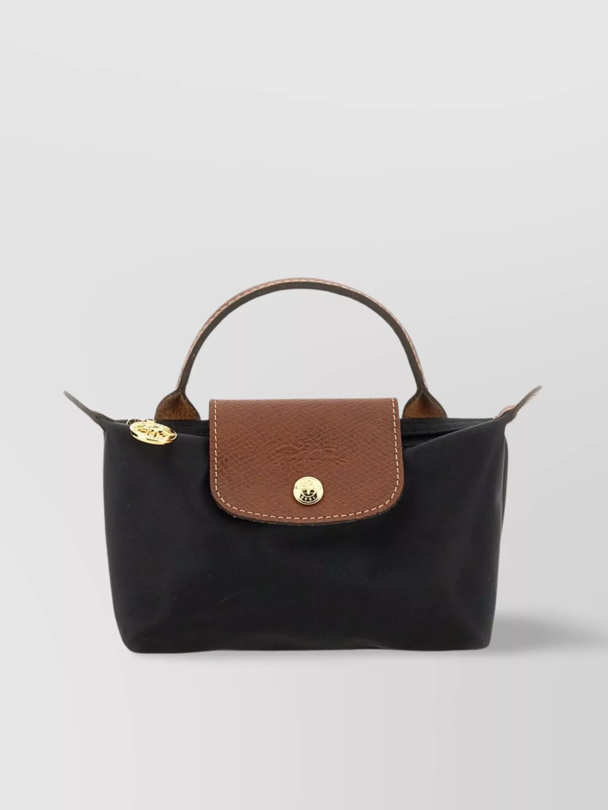 Longchamp Leather Clutch Bag In Black