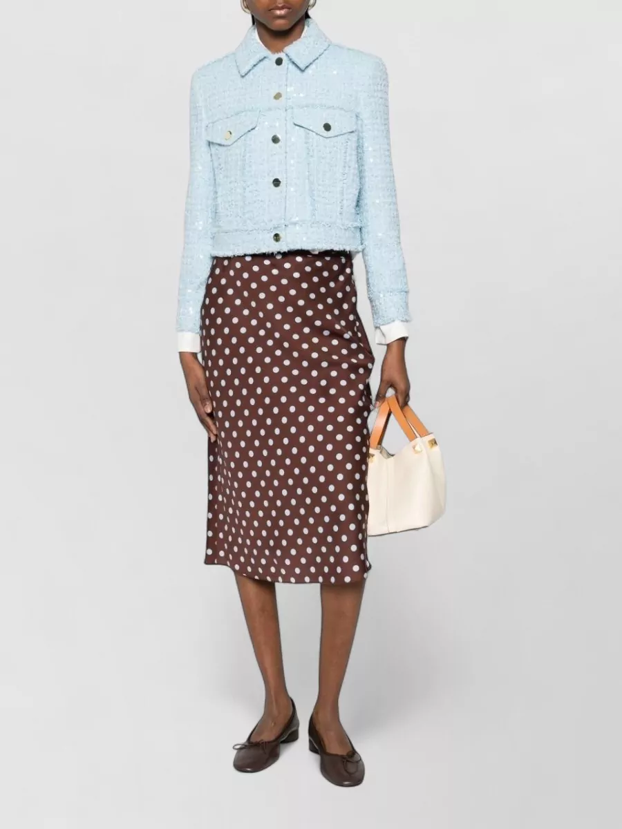 Alice + Olivia Sequined Cropped Tweed Jacket