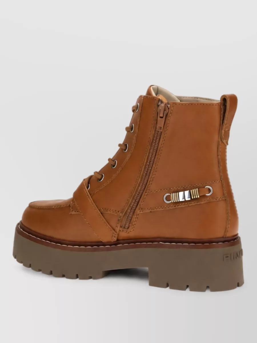 Pinko calf leather lace-up ankle boots