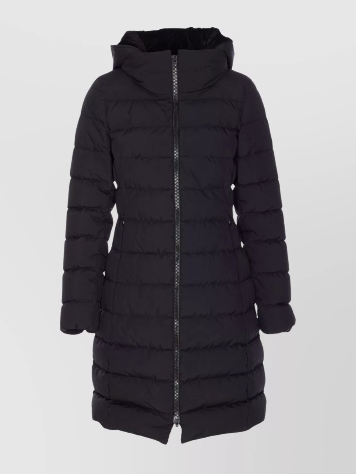 Herno Padded Hooded Long Down Jacket Zip Pockets
